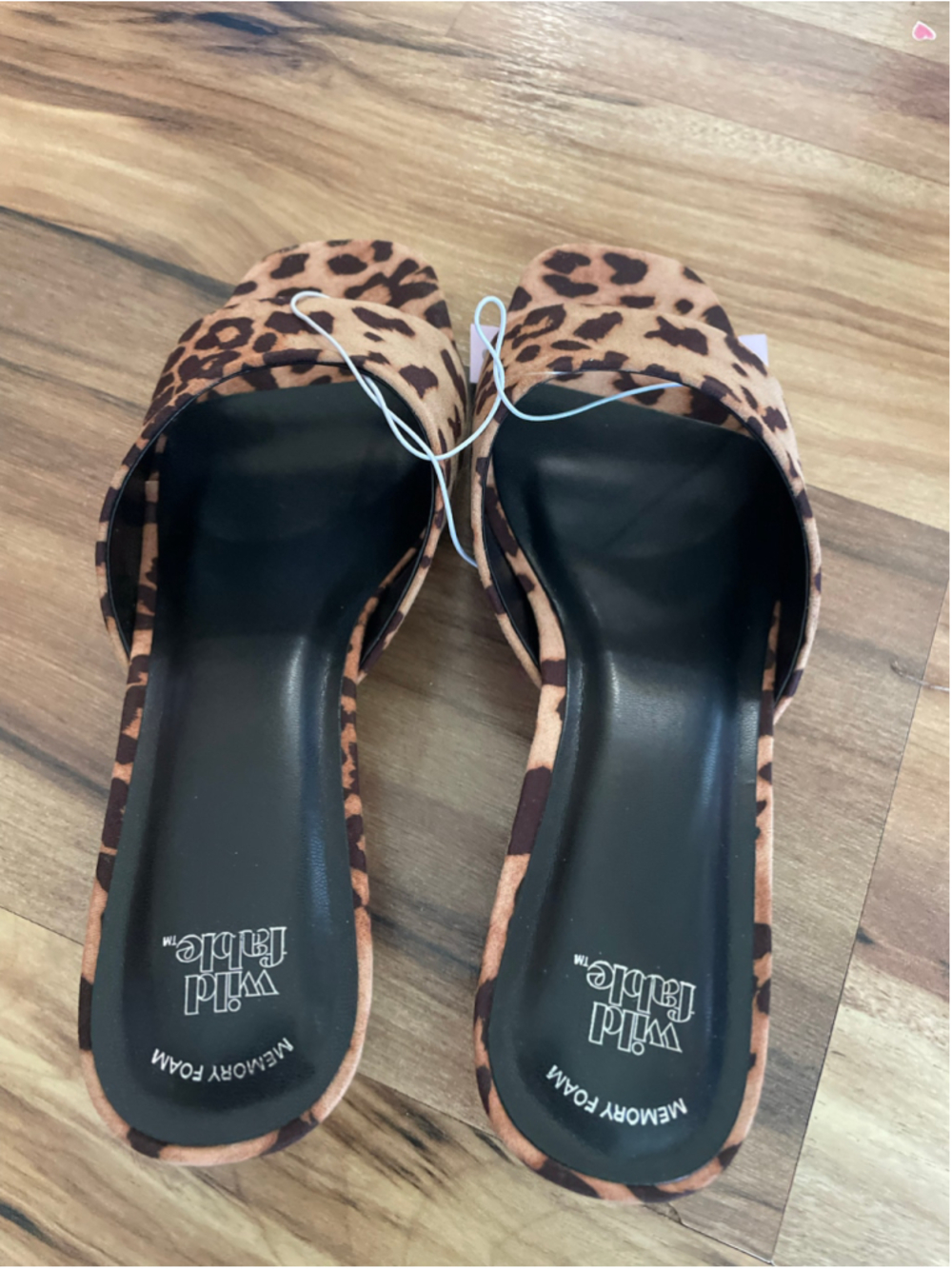 Women's Wild Fable Leopard Print Kitten Heel Sandals Size 8 Brown Black - Picture 9 of 12